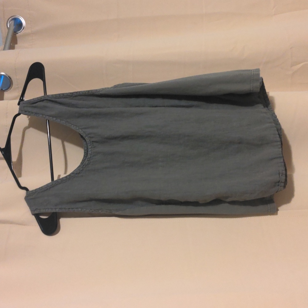 Flax linen relaxed tank top olive drab size small